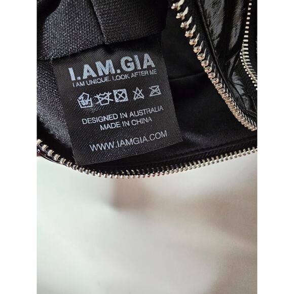 I. Am. Gia. Black Isla Patent Leather Bralette Spaghetti-Strap Zipper Detail XS - Picture 5 of 9